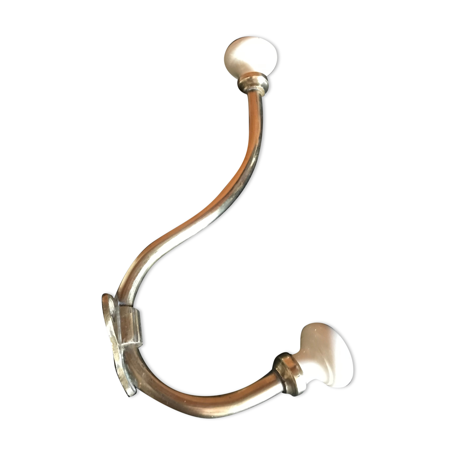 Brass and porcelain hook