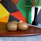 Scandinavian tray in solid teak free form 50s