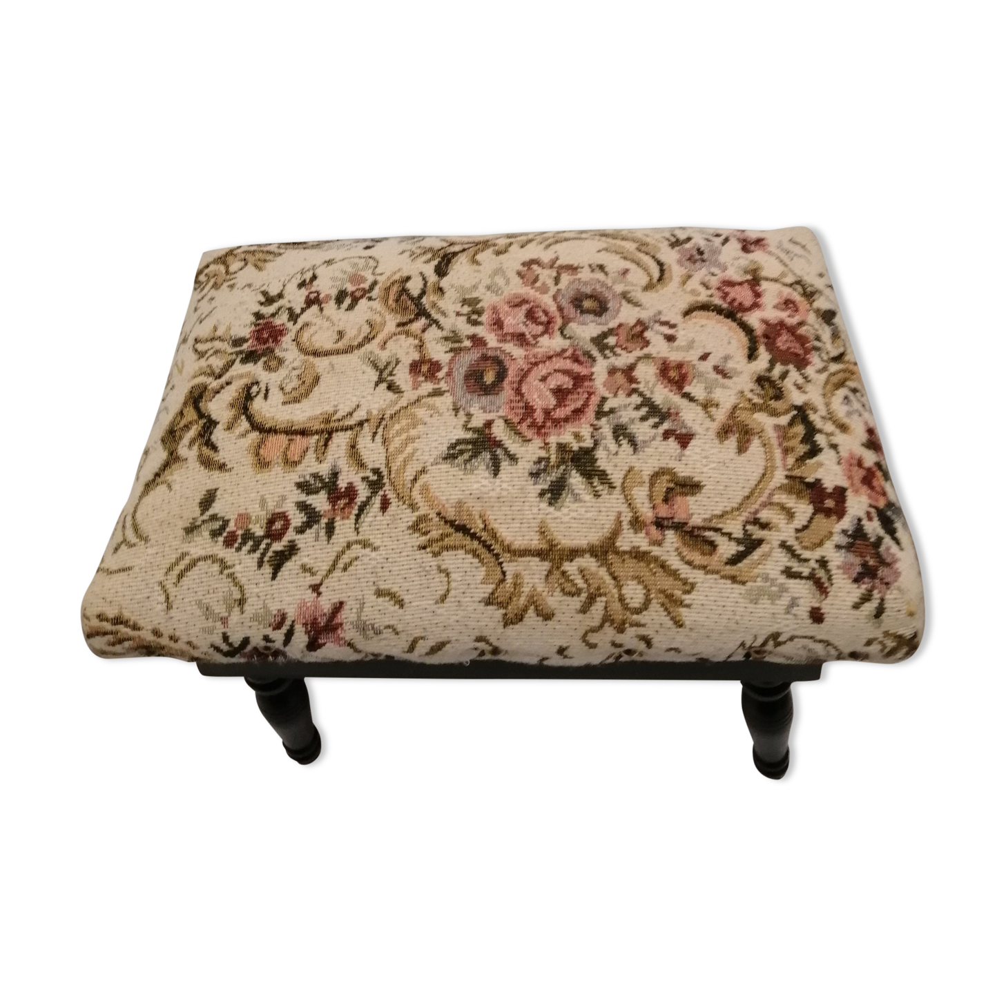 footrest in wood and fabric