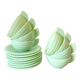 Art Deco cups in green opaline