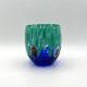 Set of 6 blown glass glasses from Venice with Effetre Murano murrine.