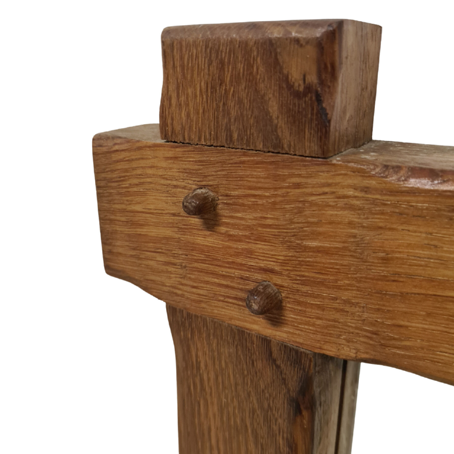 Miroir mural brutaliste en chêne massif Belgique années 1970 60x70cm