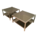 Pair of large side tables in chrome and bronze mirrors