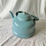 Large vintage kettle in blue enameled sheet metal