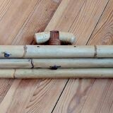 Rattan wall-mounted coat rack