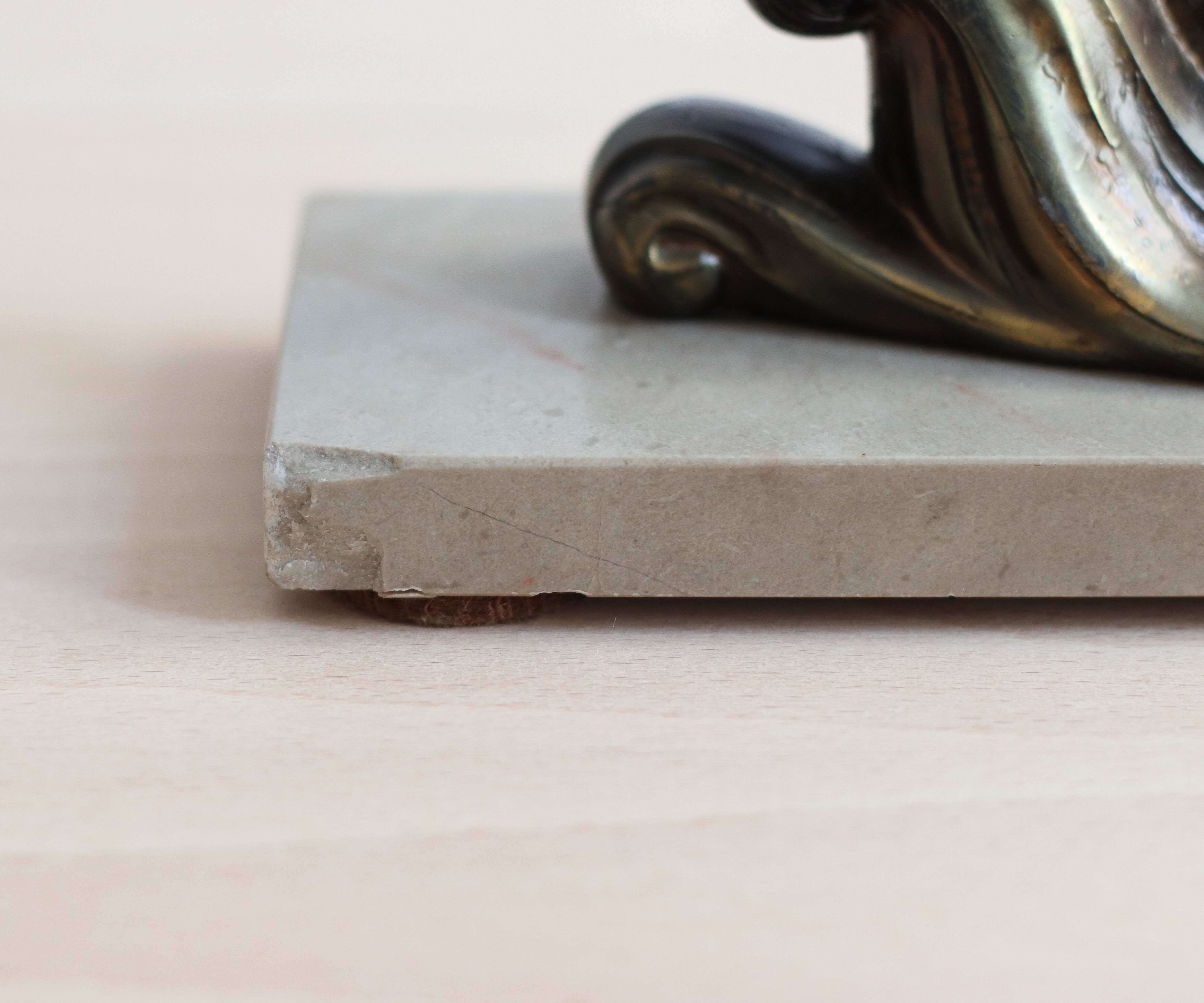 Pair of art deco seagull bookends in regulation and marble