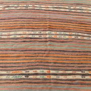 Pinstriped Pattern Vintage Kilim Rug, 201x227Cm