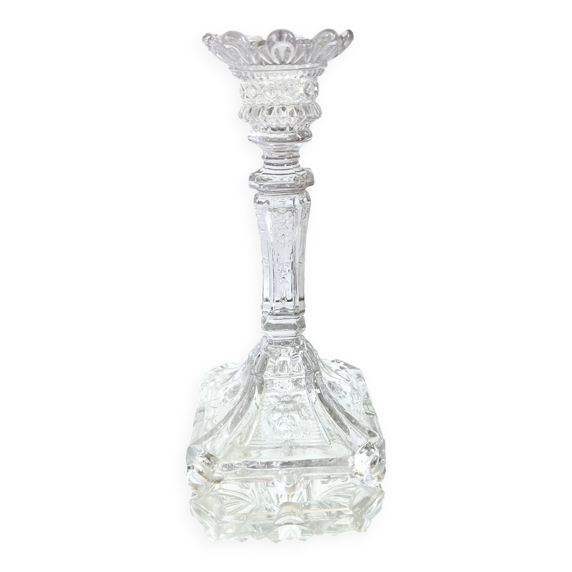 Portieux molded glass candle holder