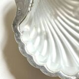 Silver-plated metal shell butter dish (Vulcain goldsmith)