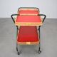 1960s Czechoslovak Mid-Century Folding Bamboo Serving Trolley Bar Cart
