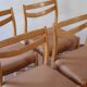4 chaises scandinaves vintage en bois clair