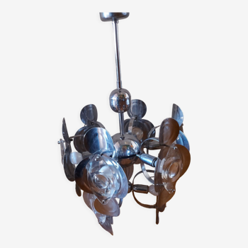 Vintage chandelier 70'S Oscar Torlasco , 9 lights