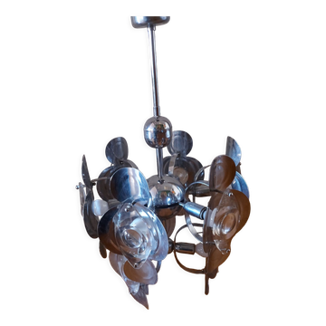 Vintage chandelier 70'S Oscar Torlasco , 9 lights
