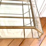 Wall showcase XXL brass glass and mirror 1960