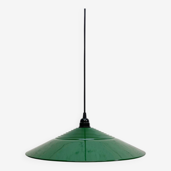 Green metallic hanging lamp, 80's