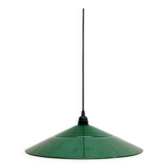 Green metallic hanging lamp, 80's