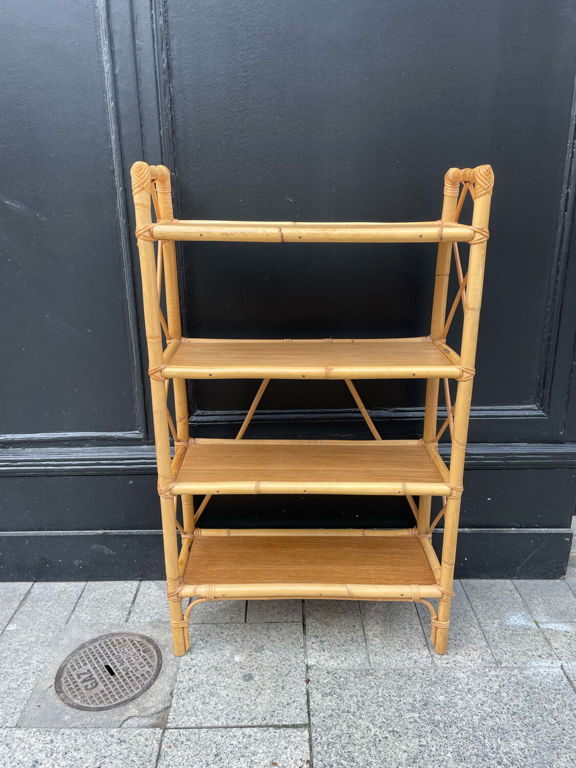 Vintage rattan shelf