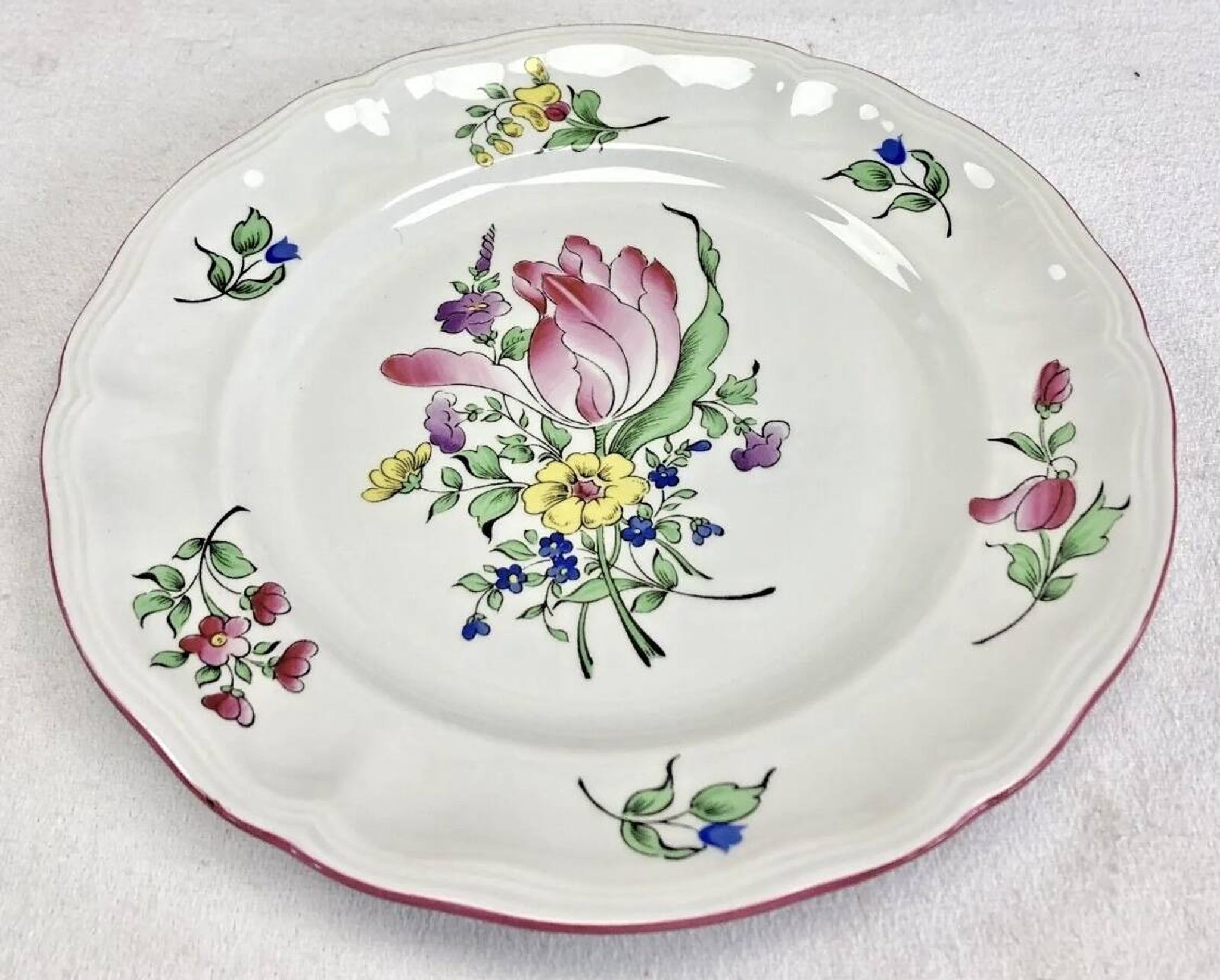5 assiettes à dessert Lunéville modèle Réverbère