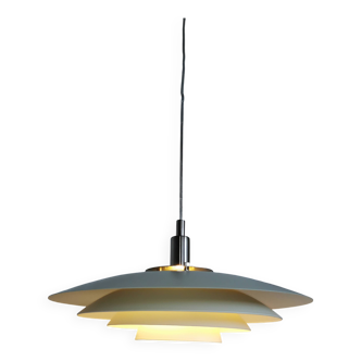 White pendant light, Scandinavian, space age, Poulsen style, 1990.