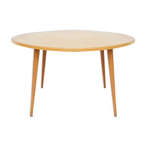 Table à manger en bois de bouleau rond, Pays-Bas des années 1950