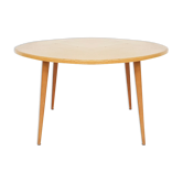 Table à manger en bois de bouleau rond, Pays-Bas des années 1950