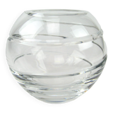 Vase boule en cristal, taillé spirale