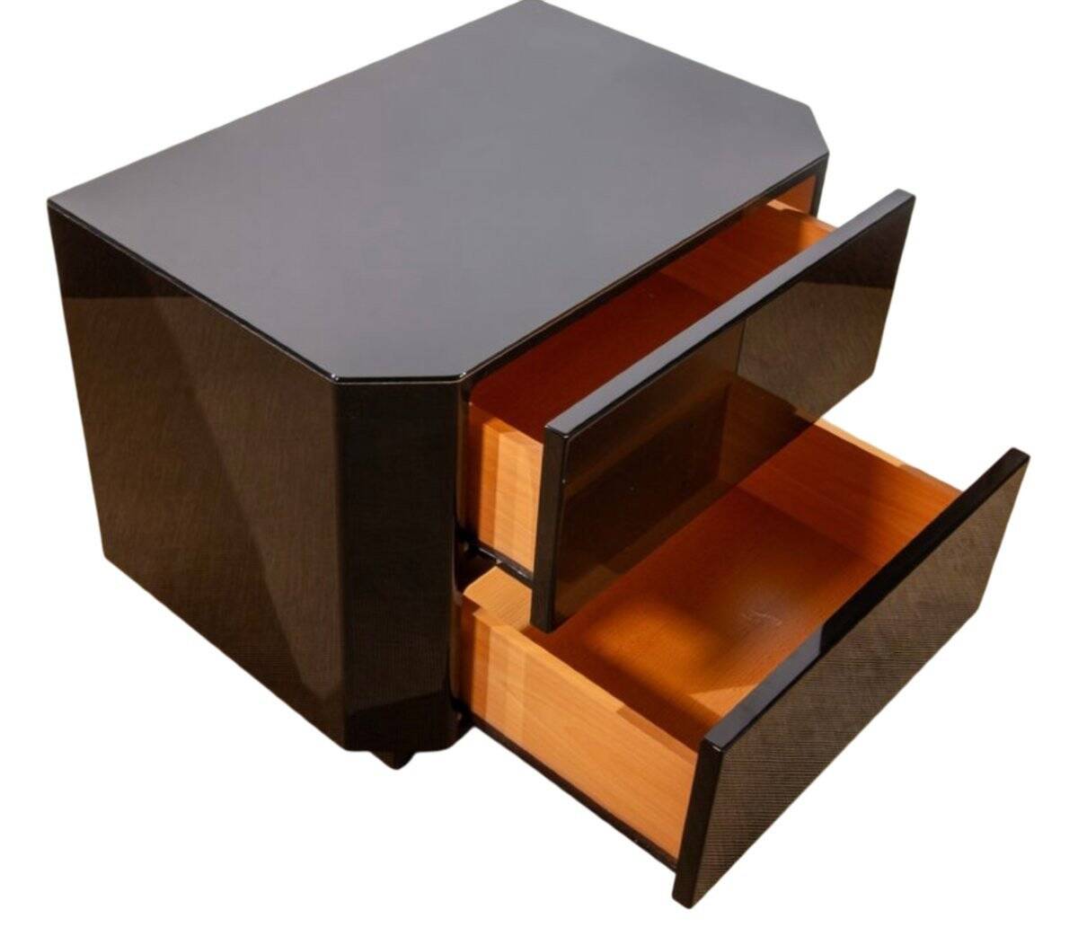 Pair of bedside tables by David Lange from the 1970s/80s.