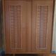 Oak and woven rattan wardrobe 60's vintage