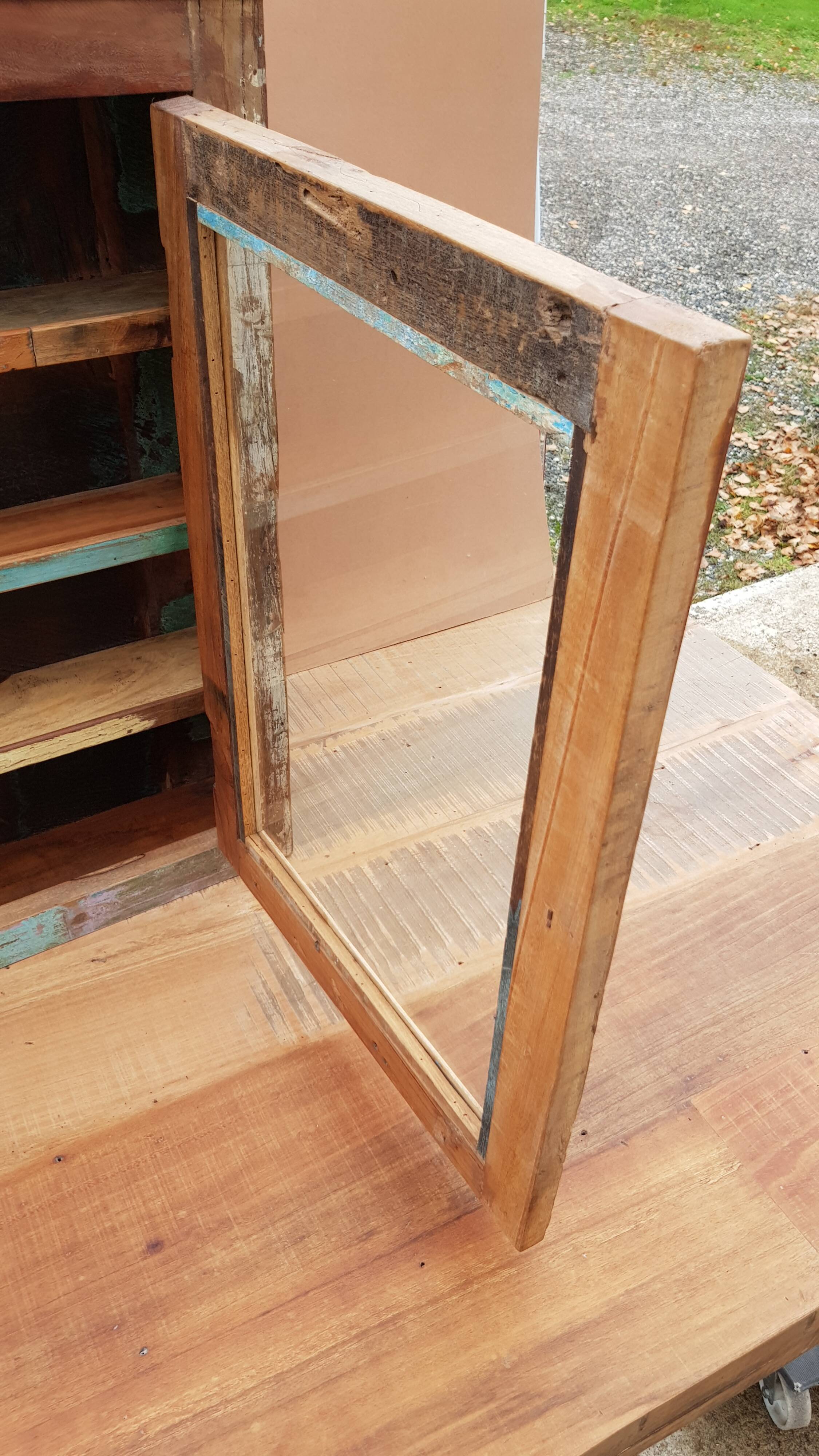 Polychrome teak display case