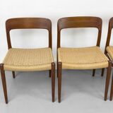 Model 75 Chairs by Niels O. Møller for J.L Møllers, 1960s, Set of 4