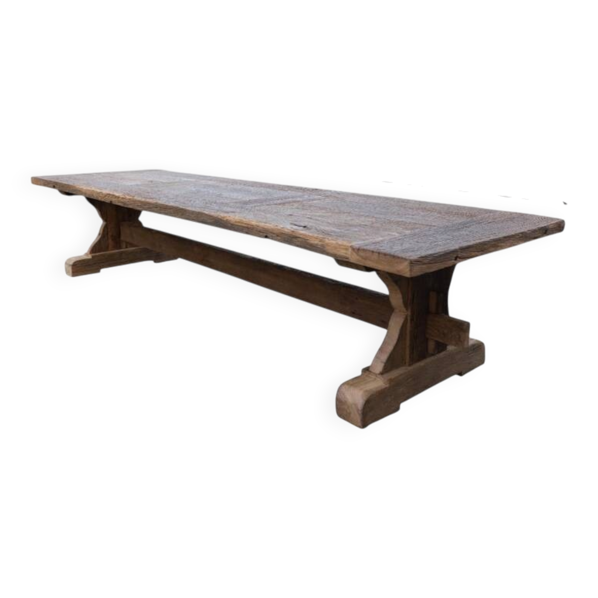400 × 120 Reclaimed Oak Dining Table : Rustic Barn Wood, Handmade