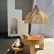 Rattan pendant lamp in the shape of a flower