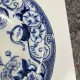 Set of 6 deep plates in ironstone "Flora" – Creil et Montereau, 19th century, blue
