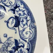 Set of 6 deep plates in ironstone "Flora" – Creil et Montereau, 19th century, blue
