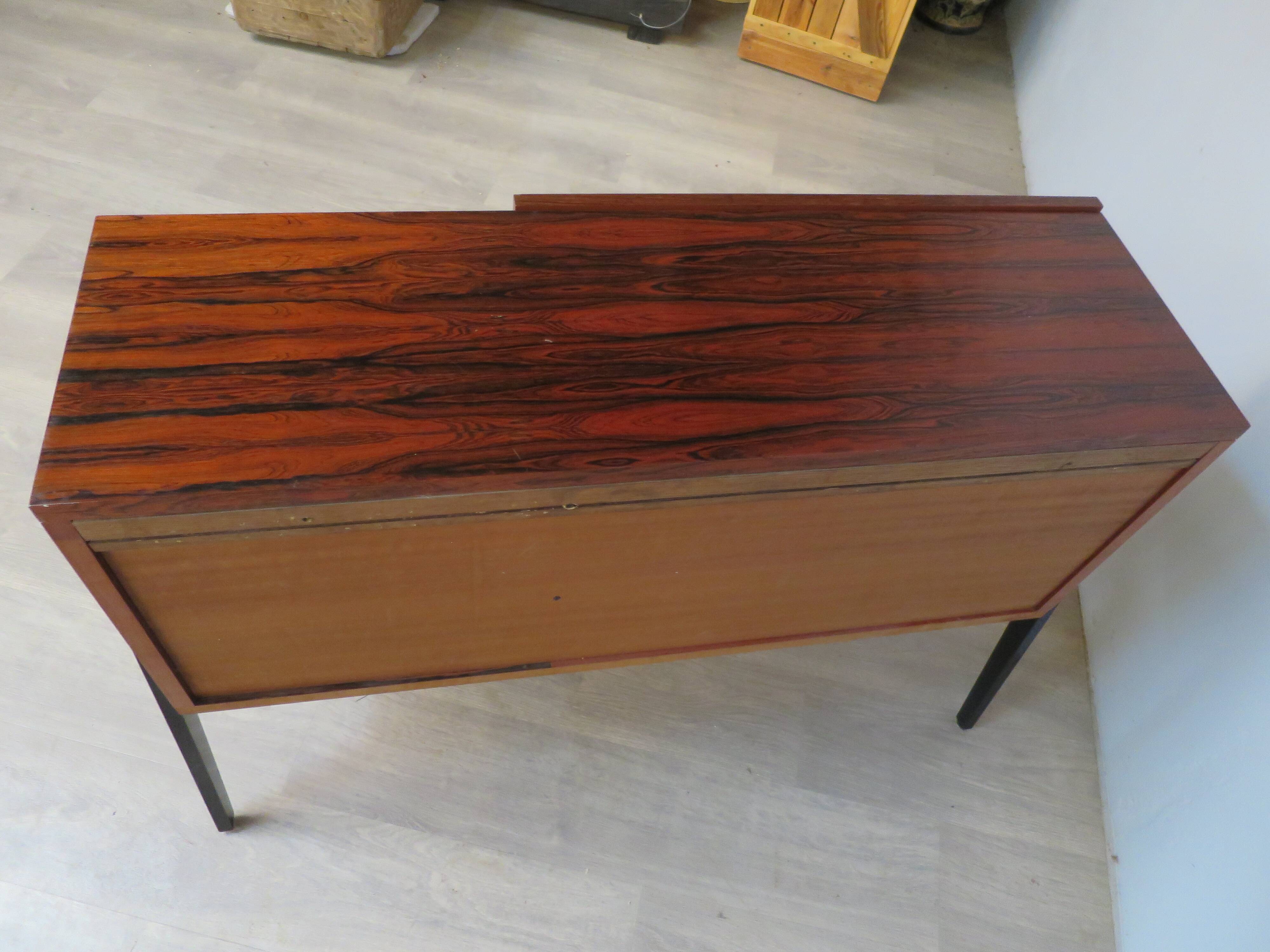 Small rosewood bar lounge sideboard with compass legs