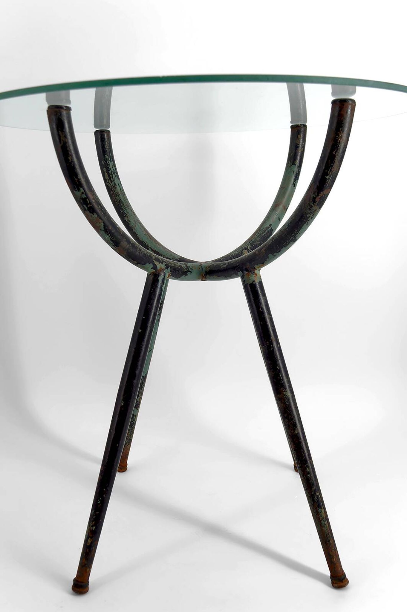 Patinated metal gueridon – Italy, 1960s