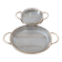 2 glass dishes with silvered steel frames from the 1960s, very good quality.