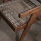 Chaises longues Pierre Jeanneret PJ-SI-29-A en teck et en rotin, années 1950.