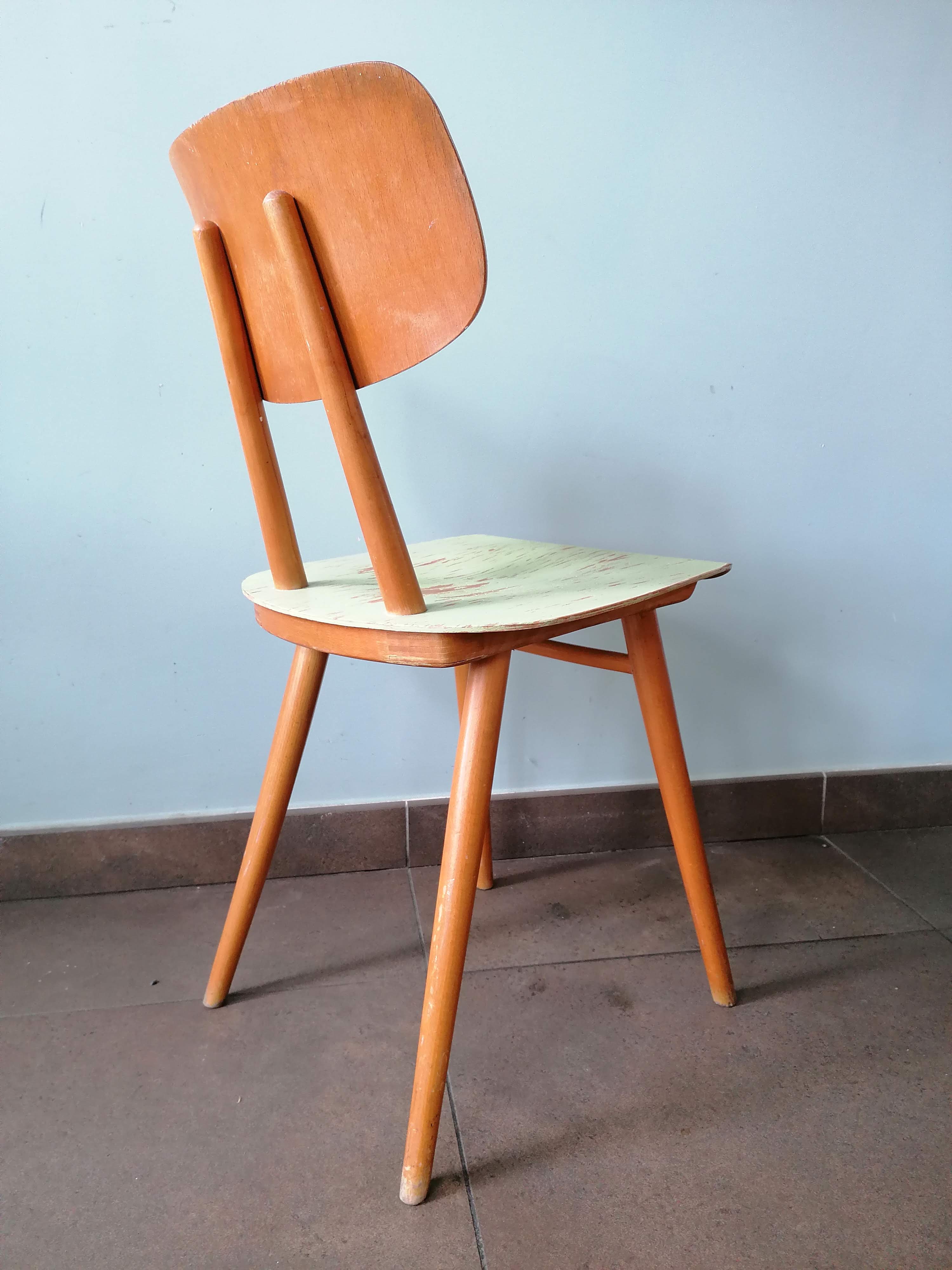 Vintage wooden chair, Ton (Thonet) ex Czechoslovakia, 1960