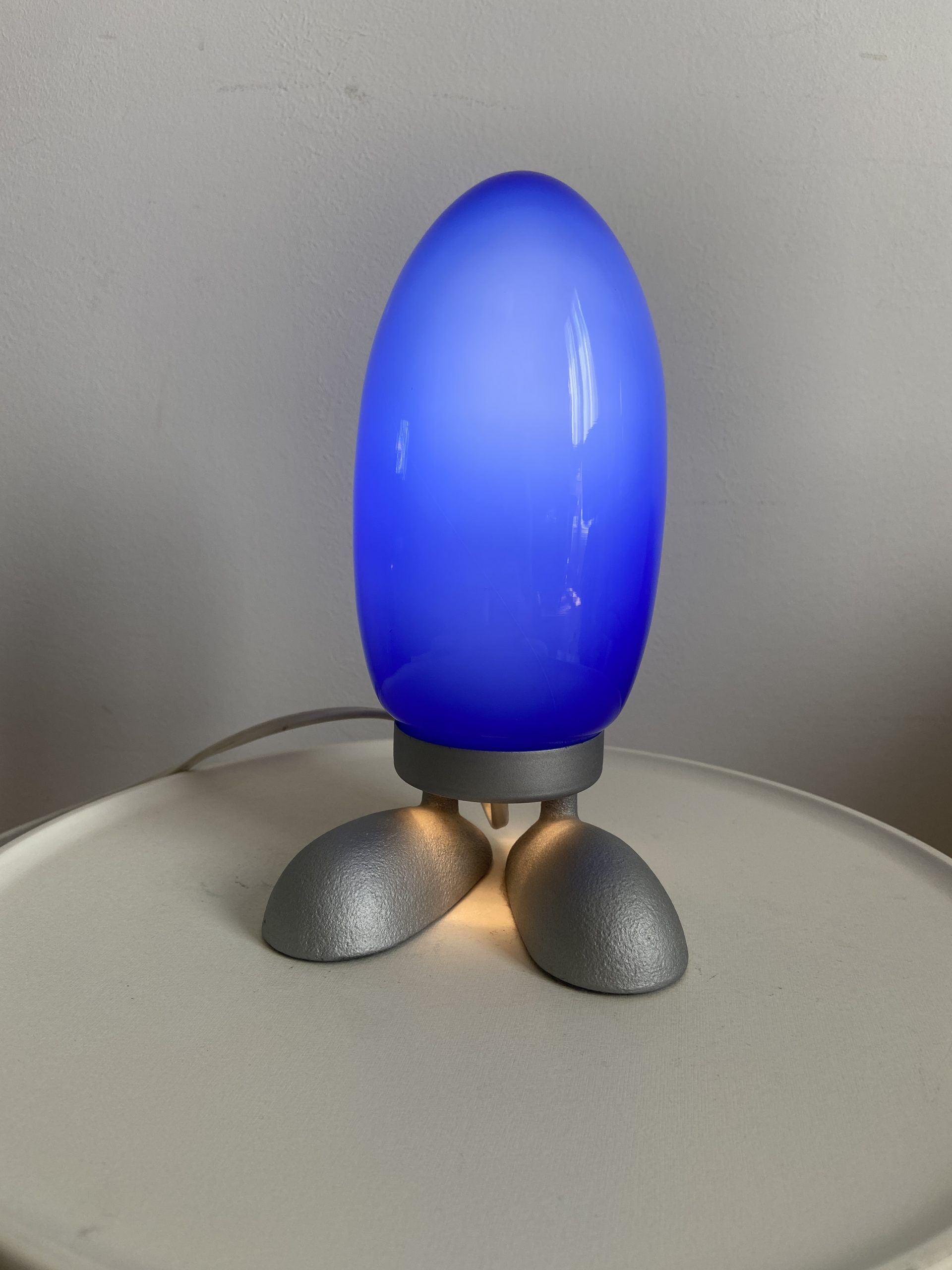 Blue "fjorton" night lamp by tatsuo konno for ikea 1990s