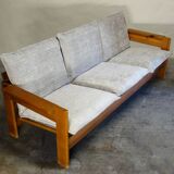 Brutalist pine sofa, 60s/70s
