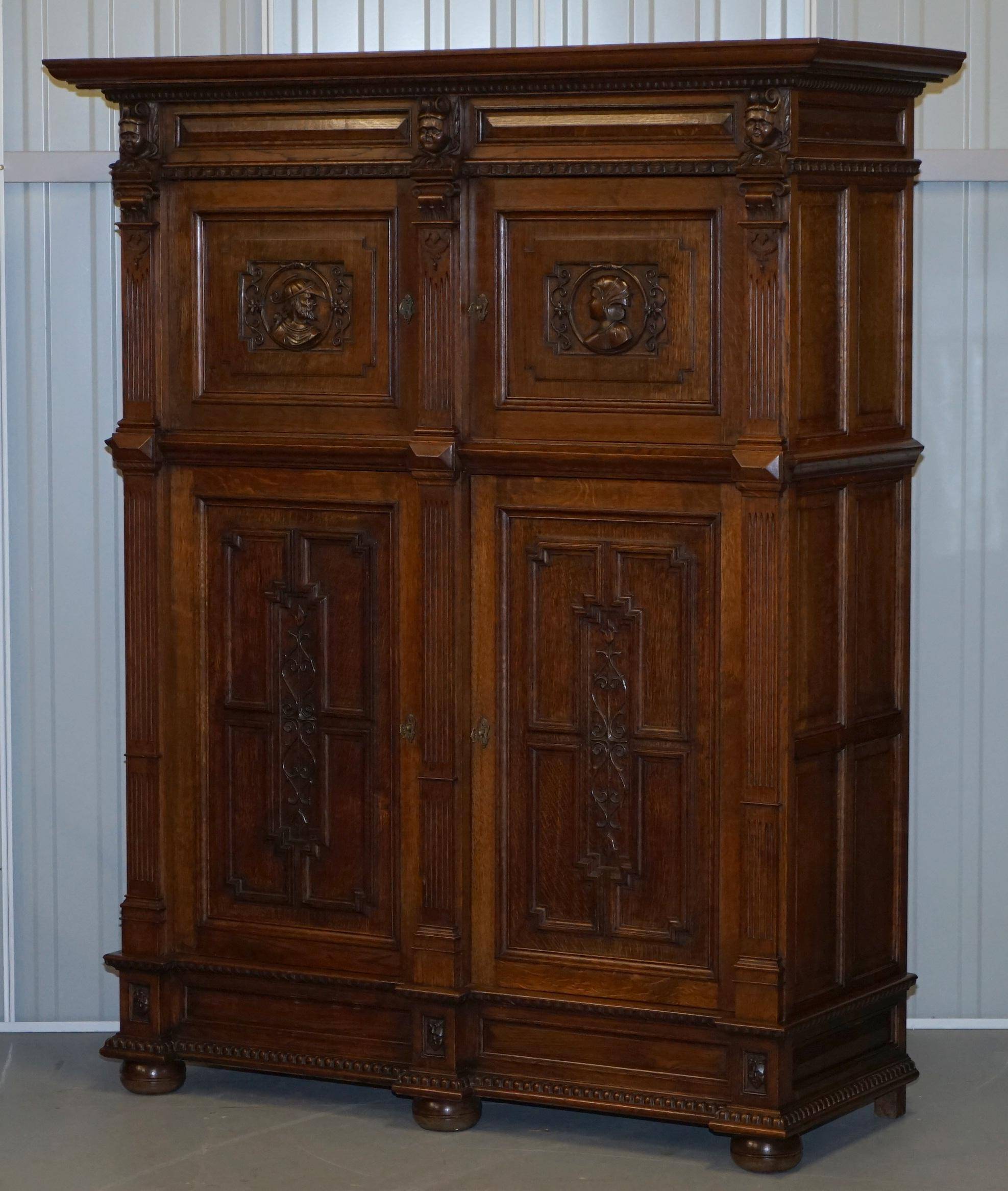 Hand-carved Dutch armoire from the 1940s.