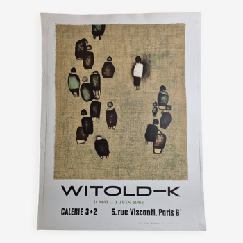 Vintage lithographic poster after Witold-K Kaczanowski, Expo 66 - Galerie 3+2, 1966