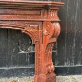 Napoleon III Fireplace in Red Griotte Marble Circa 1880