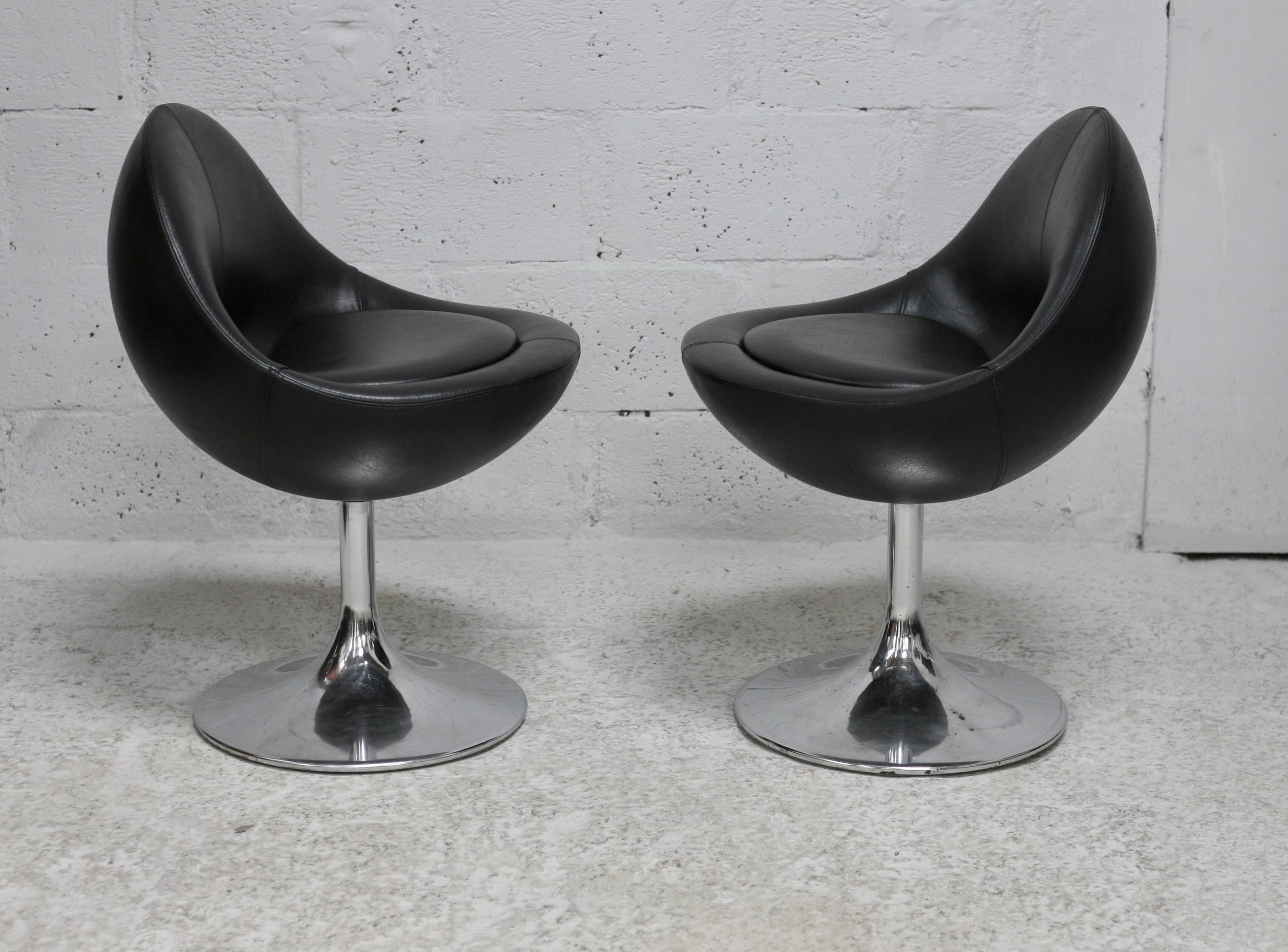 pair of "space age" swivel chairs. Sweden, circa 1965
