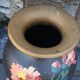 Ceramic vase bouquet of flowers painted and signed by Escoffier