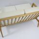 Original restored two-seater Sofa, cream, teak, 1960s