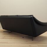 Black leather sofa, Danish design, 1960s, manufacturer: Eran Møbler, design