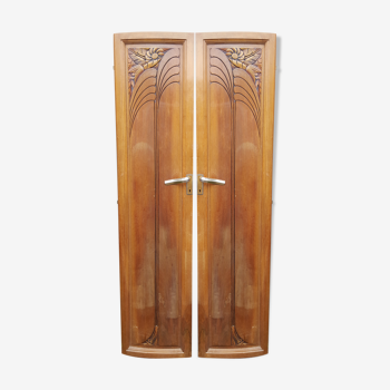 Pair of solid wood Art Deco doors