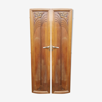 Paire de portes Art Déco bois massif